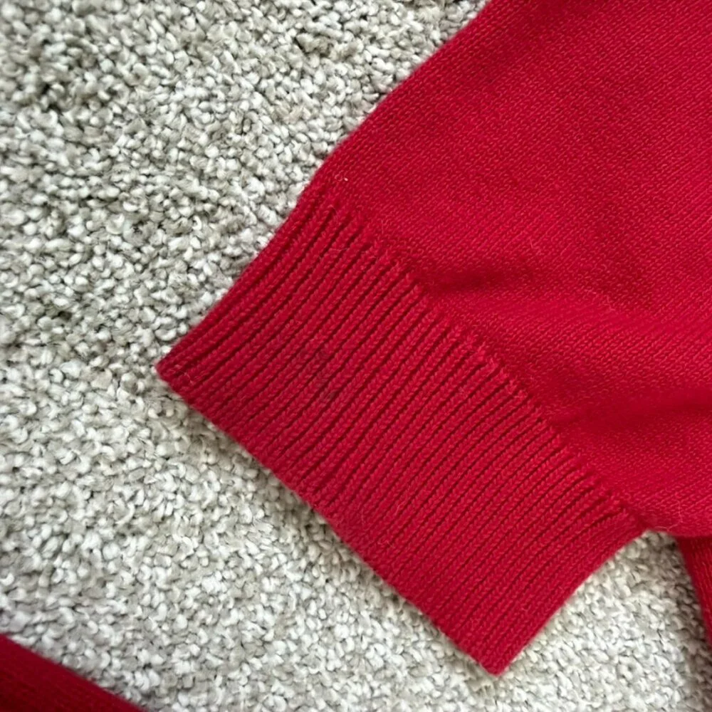 Chaps Red Crewneck Sweater Men’s L Cotton Knit Pullover Preppy Classic